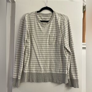 JCrew Striped Grey and White Terry Sweatshirt